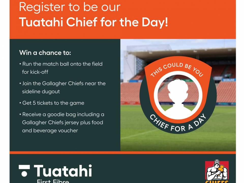 Tuatahi Chief for a Day