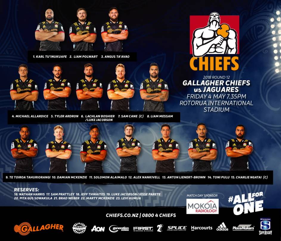 Gallagher Chiefs team named to take on the Jaguares