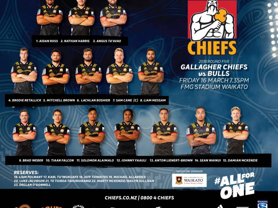 Gallagher Chiefs team named to take on the Bulls in first home game of the season