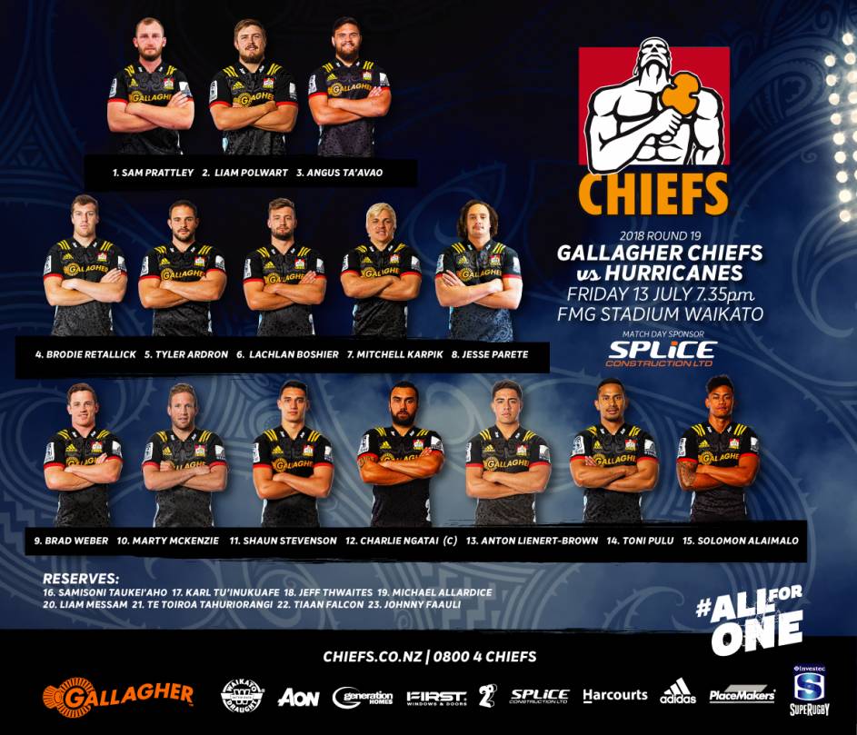 Gallagher Chiefs team named to take on the Hurricanes